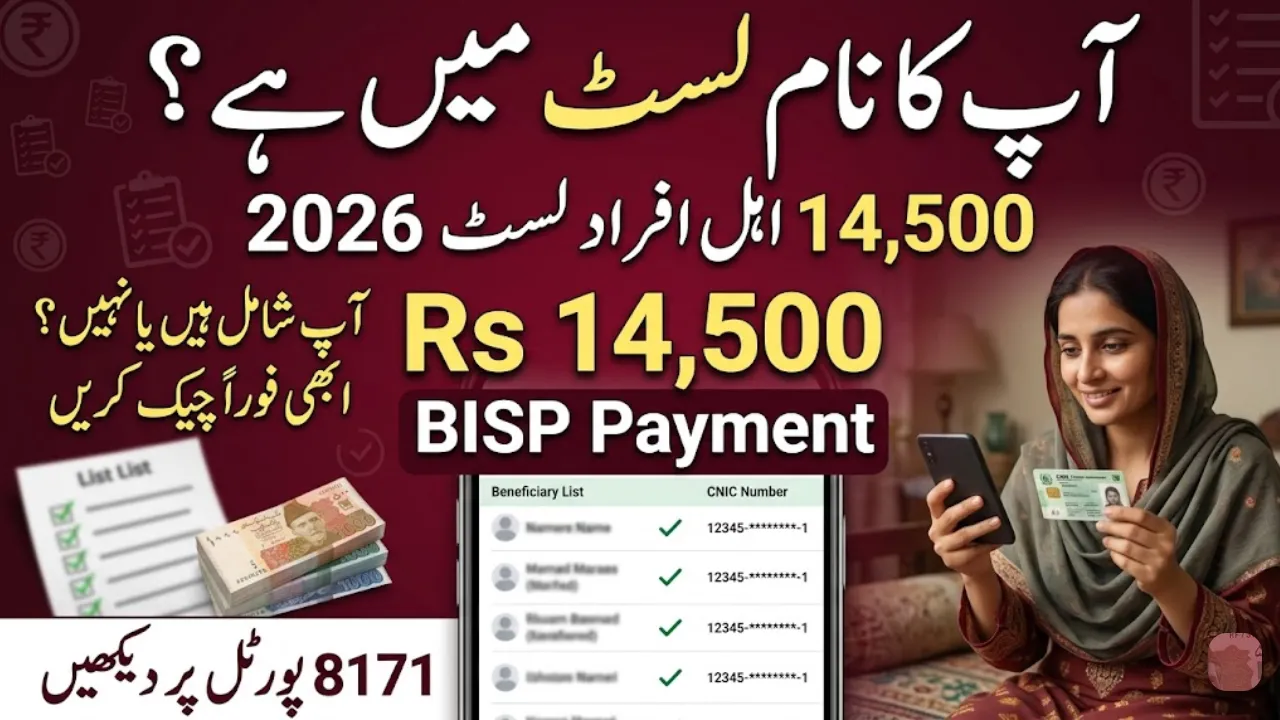 BISP 8171 Eligible Beneficiary List 2026 for Rs 14500 Payment – Check Online via 8171.bisp.gov.pk